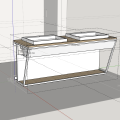 Fabrication du meuble de salle de bain en acier et chêne